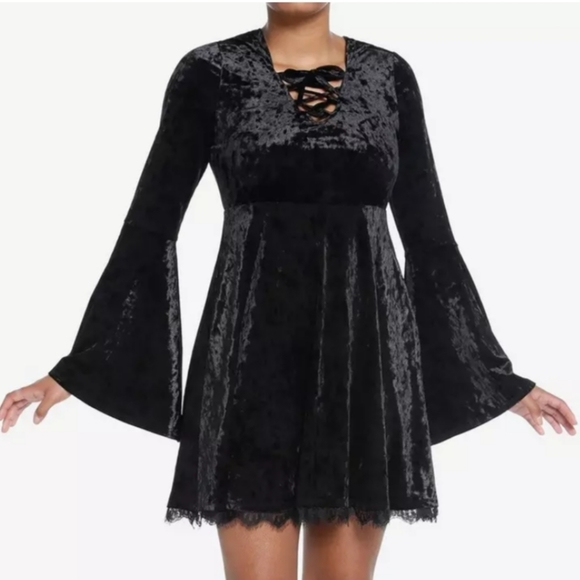 Cosmic Aura Velvet Hood Dress - Picture 1 of 3